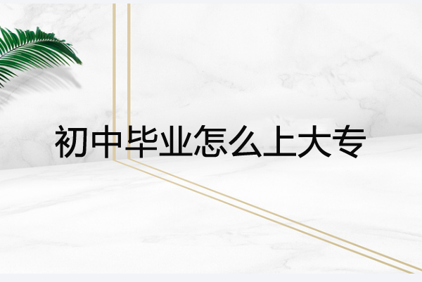 初中毕业怎么上大专