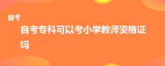 自考专科可以考小学教师资格证吗