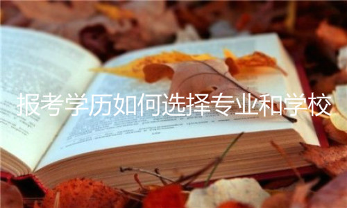 报考学历如何选择专业和学校