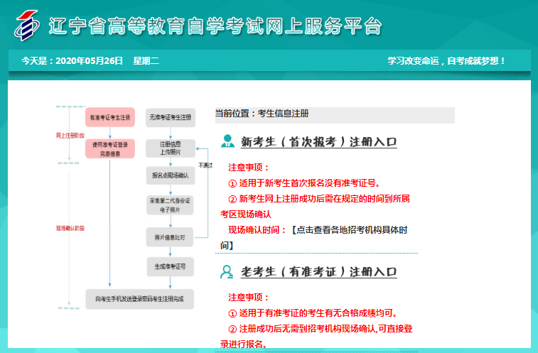 辽宁2020年8月自考报名时间及入口