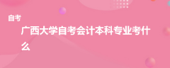 广西大学自考会计本科专业考什么