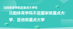 沈阳体育学院是重点大学吗