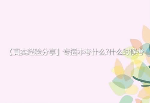【真实经验分享】专插本考什么?什么时候考